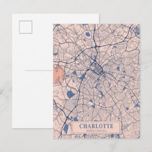 Charlotte North Carolina Breezy City Karte Reise