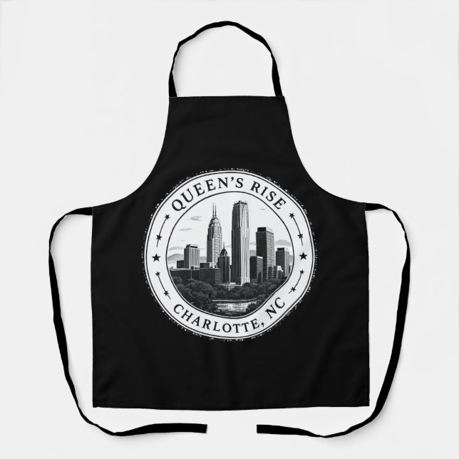 Charlotte North Carolina Circular Abzeichen Illust Schürze (Vorderseite)