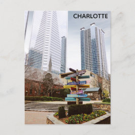 Charlotte North Carolina City Park Skyline Travel Postkarte