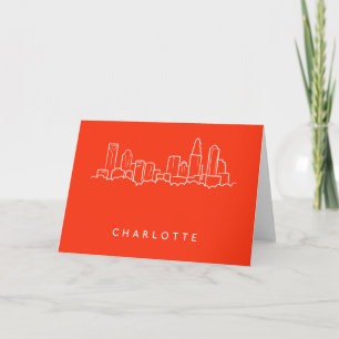 Charlotte, North Carolina City Skyline Karte