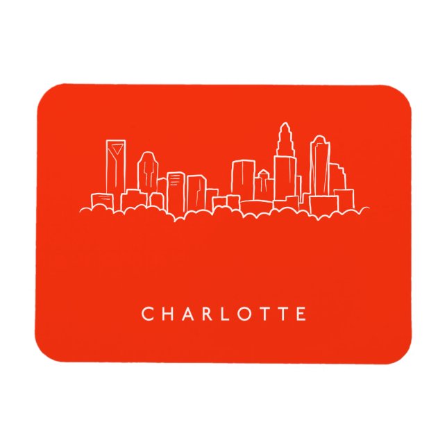 Charlotte, North Carolina City Skyline Magnet (Horizontal)