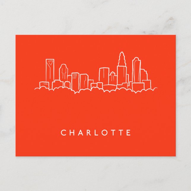 Charlotte, North Carolina City Skyline Postkarte (Vorderseite)