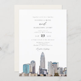CHARLOTTE NORTH CAROLINA City Skyline Wedding Einladung