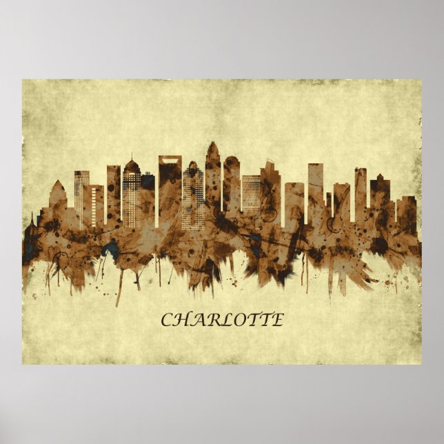 Charlotte North Carolina Cityscape Poster (Vorne)