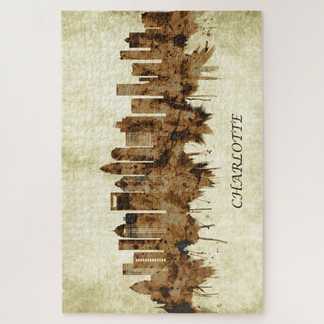 Charlotte North Carolina Cityscape Puzzle (Vertikal)