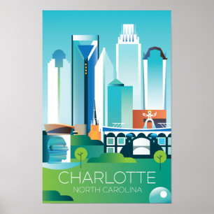 Charlotte, North Carolina Druck Poster