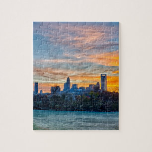 Charlotte North Carolina Herbstsaison City Skylin Puzzle