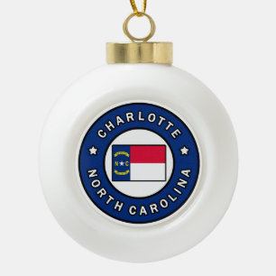 Charlotte-North Carolina Keramik Kugel-Ornament