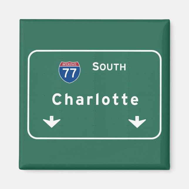 Charlotte North Carolina nc Interstate Highway : Magnet (Vorne)