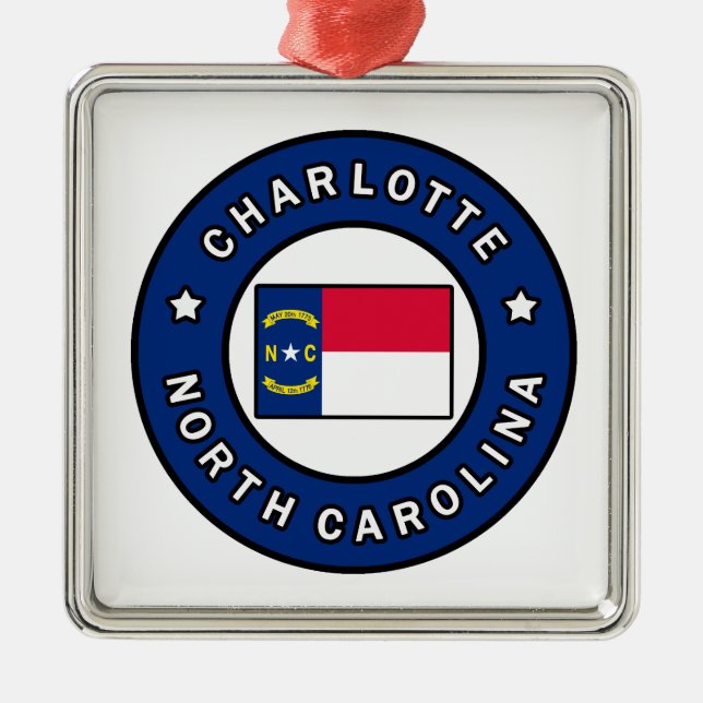 Charlotte North Carolina Ornament Aus Metall (Vorne)