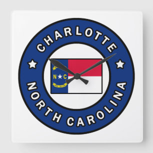 Charlotte North Carolina Quadratische Wanduhr