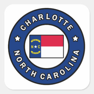 Charlotte North Carolina Quadratischer Aufkleber