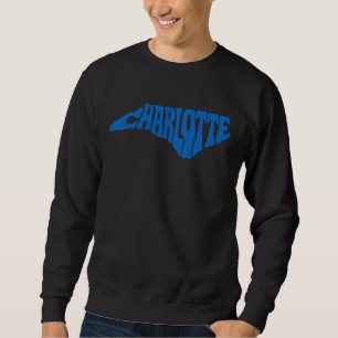 Charlotte North Carolina Retro Staat Form Design Sweatshirt