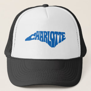 Charlotte North Carolina Retro Staat Form Design Truckerkappe