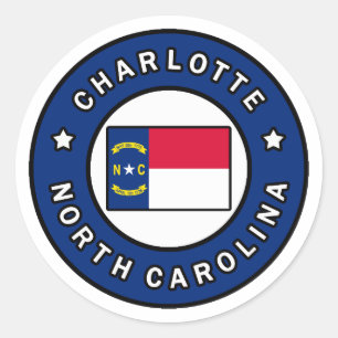 Charlotte North Carolina Runder Aufkleber