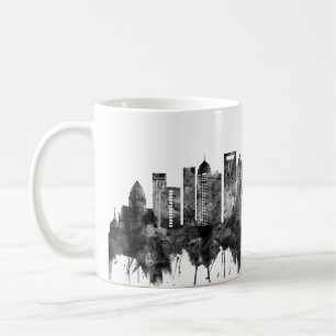 Charlotte North Carolina Skyline BW Kaffeetasse
