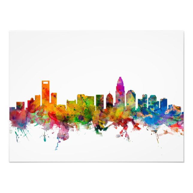 Charlotte North Carolina Skyline Fotodruck (Vorne)