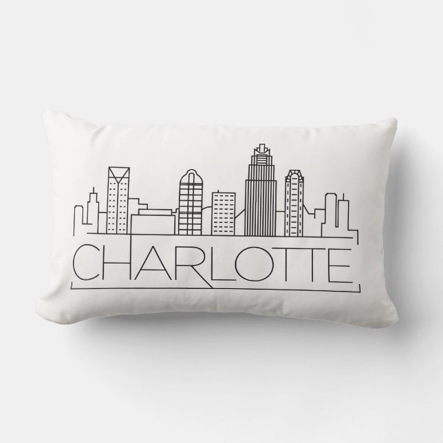 Charlotte, North Carolina Skyline Lendenkissen (Vorderseite)