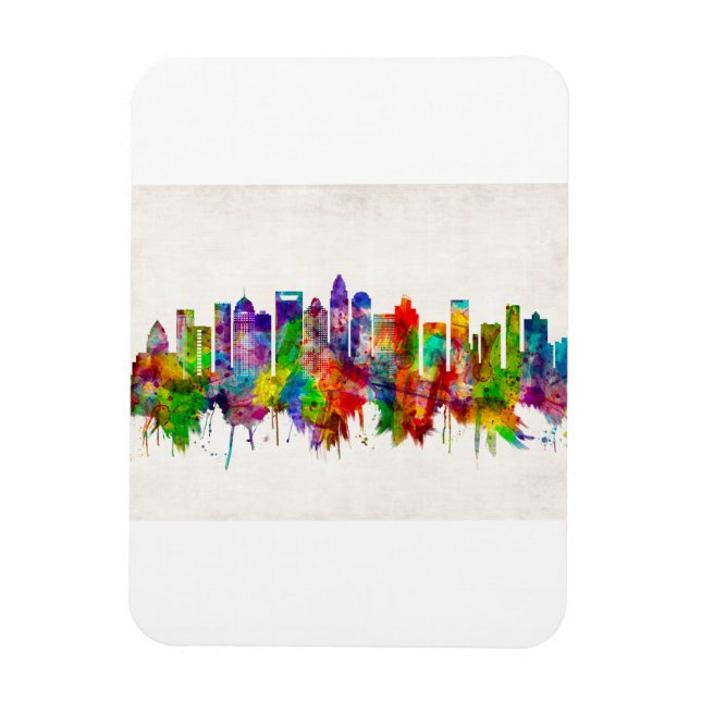 Charlotte North Carolina Skyline Magnet (Vertikal)