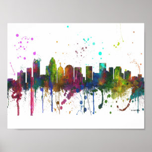 CHARLOTTE, NORTH CAROLINA-SKYLINE POSTER
