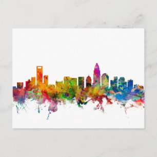 Charlotte North Carolina Skyline Postkarte
