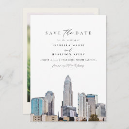 CHARLOTTE NORTH CAROLINA Skyline Save the Date Einladung
