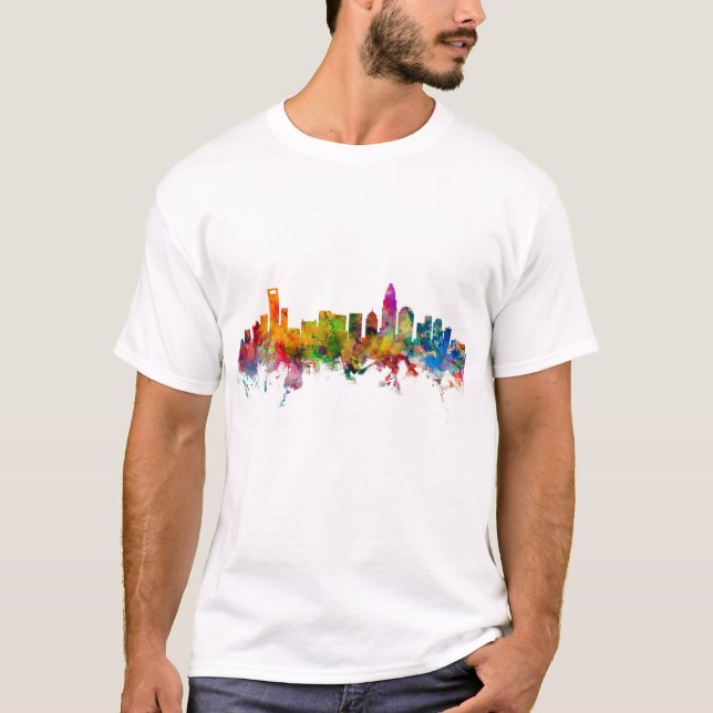Charlotte-North Carolina-Skyline T-Shirt (Vorderseite)