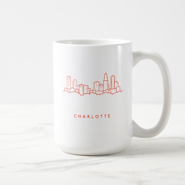 Charlotte, North Carolina-Stadt-Skyline Kaffeetasse (Rechts)