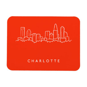 Charlotte, North Carolina-Stadt-Skyline Magnet