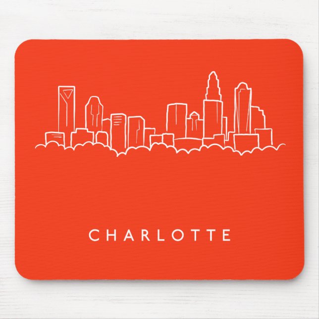 Charlotte, North Carolina-Stadt-Skyline Mousepad (Vorne)