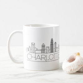 Charlotte, North Carolina Stylized Skyline Kaffeetasse