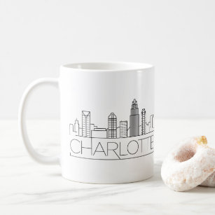 Charlotte, North Carolina Stylized Skyline Kaffeetasse