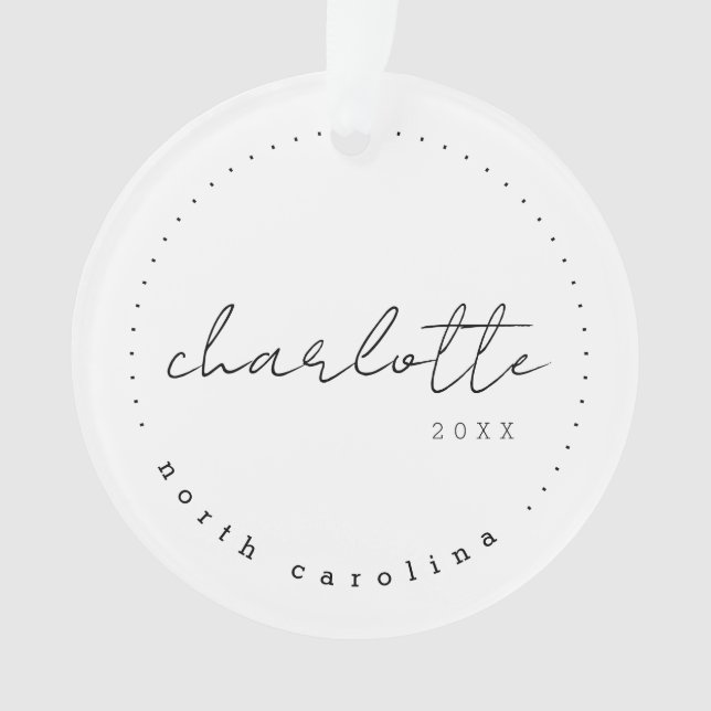 Charlotte North Carolina Travel USA Simple Ornament (Vorderseite)