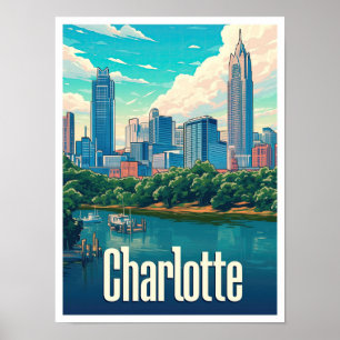 Charlotte North Carolina USA Reisevorführung Poster