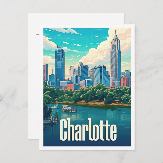 Charlotte North Carolina USA Reisevorführung Postkarte (Vorne/Hinten)