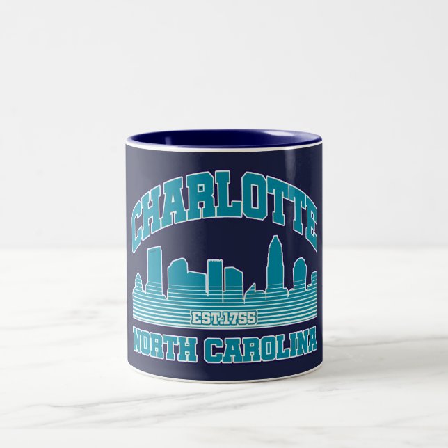 Charlotte, North Carolina Zweifarbige Tasse (Mittel)