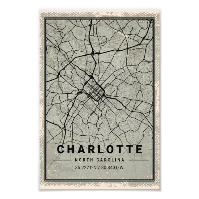 Charlotte Print Poster Canvas South Carolina (Vorne)