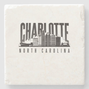 Charlotte Queen City Skyline Achterbahn Steinuntersetzer