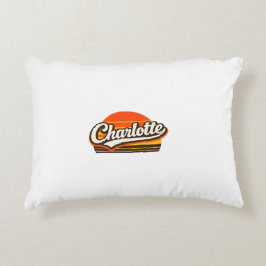 Charlotte Retro Sunset Personalized Name Design Dekokissen