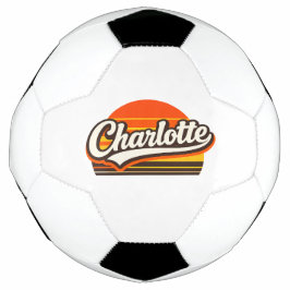 Charlotte Retro Sunset Personalized Name Design Fußball