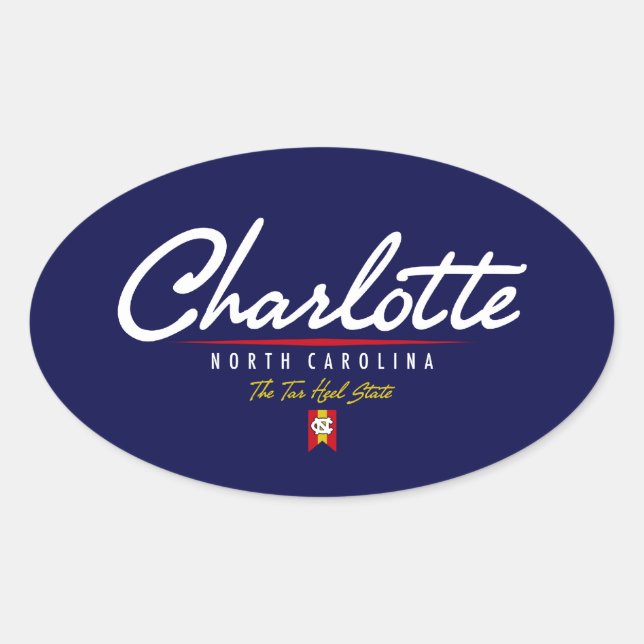 Charlotte Script Ovaler Aufkleber (Vorderseite)