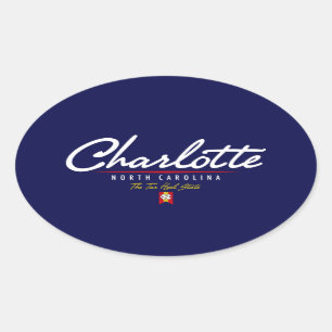 Charlotte Script Ovaler Aufkleber
