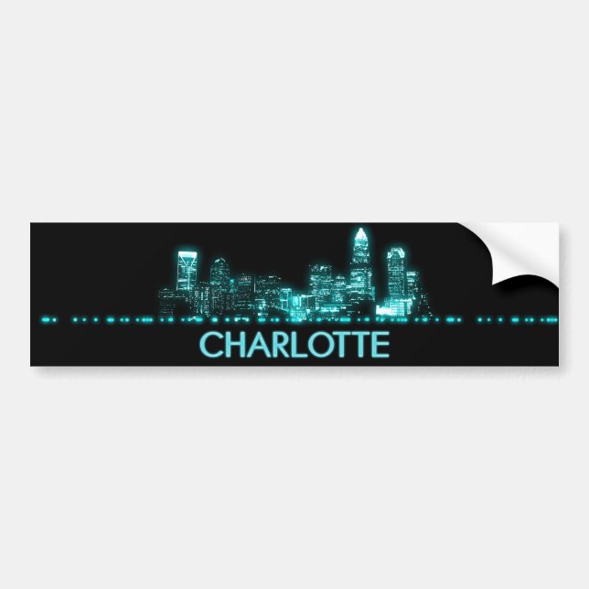 Charlotte Skyline Autoaufkleber (Vorne)