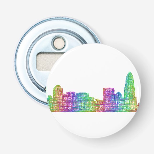 Charlotte-Skyline Flaschenöffner (Vorderseite)