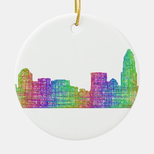 Charlotte-Skyline Keramikornament (Vorne)