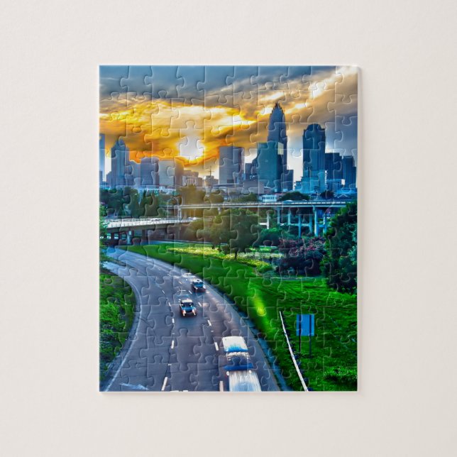 Charlotte skyline Nord Carolina Puzzle (Vertikal)