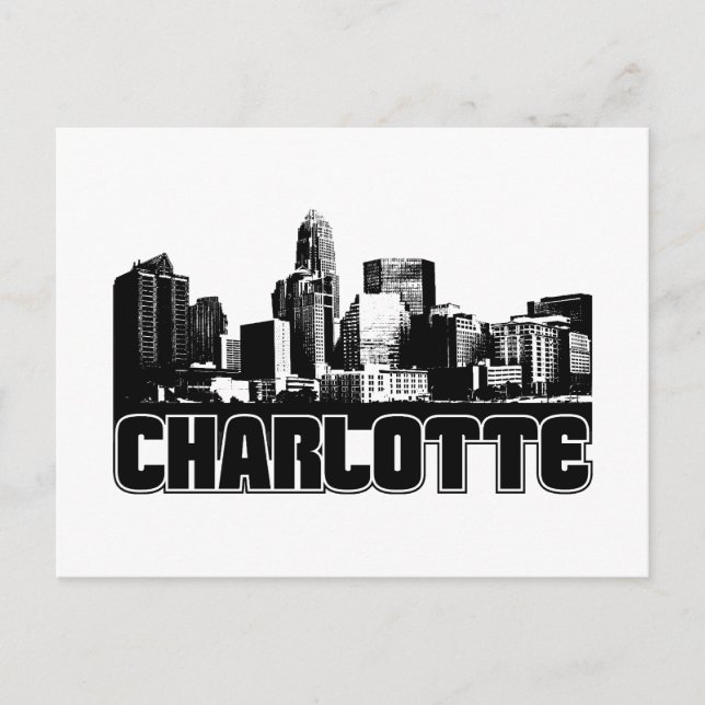 Charlotte Skyline Postkarte (Vorderseite)