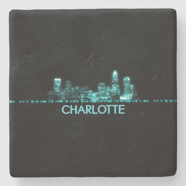 Charlotte Skyline Steinuntersetzer (Vorderseite)