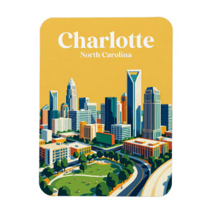 Charlotte Skyline USA Magnet