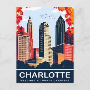 Charlotte, Stadt im Herbst, North Carolina, Reisen Postkarte